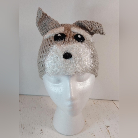 Dog Child Handmade Beanie Crochet Stocking Hat Animal Winter Warm Cozy - Picture 6 of 6